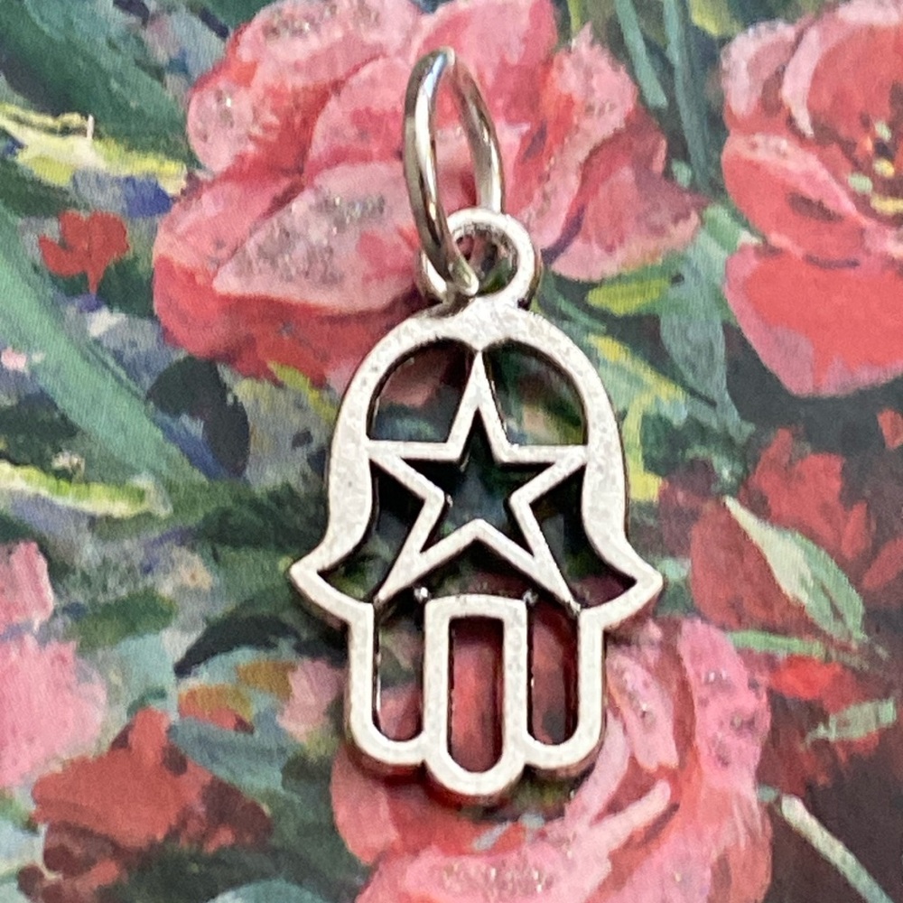 5/$10❤️❤️❤️NEW TIBETAN SILVER HAMSA HAND CHARM PENDANT